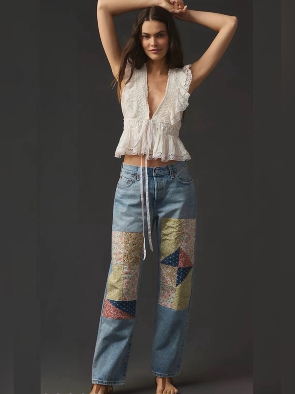 RARE Levi's Premium 501 150th Anniversary 90's Patchwork Jeans Size 26 EUC